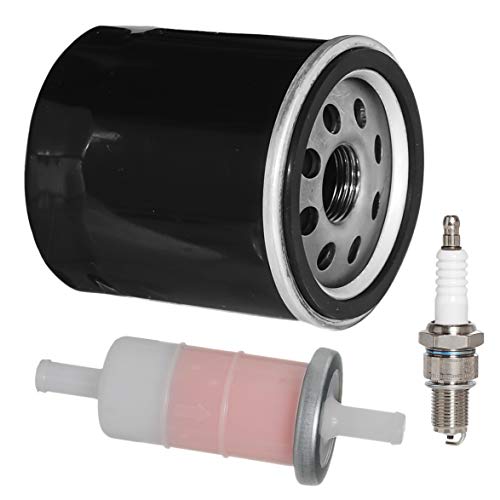 HIFROM Oil Fuel Filter Spark Plug Tune Up kit Compatible with Kawasaki Mule KAF400 KAF 400 500 520 600 610 550 KAF300 KAF300A KAF400 KAF400B KAF400A
