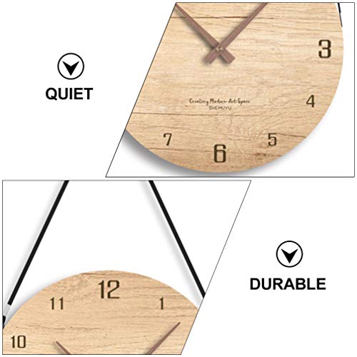 Winomo Home Decoration Wall Clock Hanging With Rope Wood Clock Home Decor For Kitchen, Living Room, Bedroom, Office Digital Clocks #TOP6