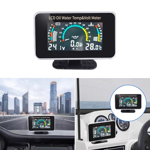 Zhsymx GAUGE-03-LZQ 3-In-1 Auto Car Lcd Meter Digital Oil Pressure Voltage Water Temperature Gauge Universal Instrument 9-36V thumb #2
