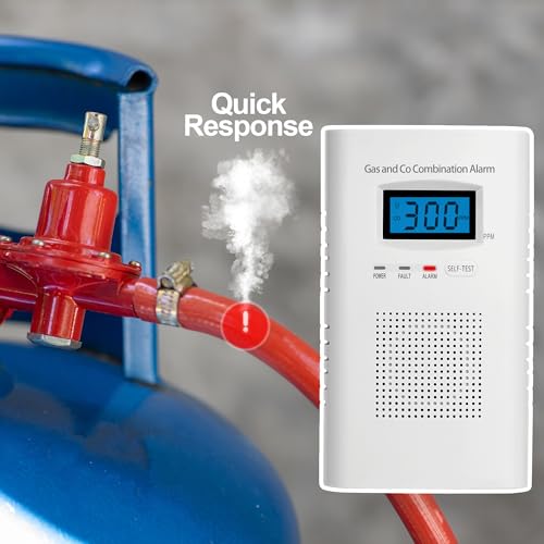 Plug-in-Combination-Gas-Carbon-Monoxide-Detectors-Natural-Gas-Detectors-Carbon-Monoxide-Alarm-for-Home-Co-Detector-Gas-Detectors-with-Digital-DisplayHolds-9V-Battery-not-Included