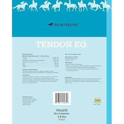 Tendon EQTM Pellets | Horse Tendon Support | Horse Ligament Supplement for Healthy Connective Tissue | Antioxidant-Rich for Horses' Ligament Strength | 3.9 lb Bag