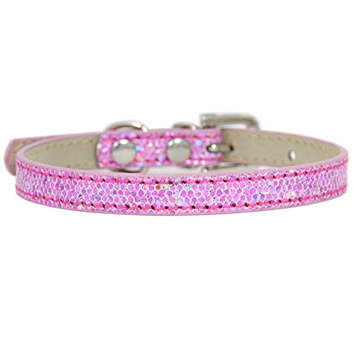 beautyhe Collier Chien Collier à pour Chien Petit Chiot Colliers LED Chien Colliers Petit Chien Colliers Colliers de Chien en Cuir Small,Light Pink Cover
