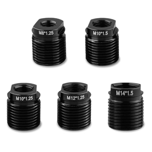 QZTYTY 5PCS Gear Shift Knob Adapter Kit, Gear Shift Screws, Aluminum Alloy Car Shifter Knob Thread Adapter Nut Insert Kit, Automobile Modification Accessories for Car Truck SUV Manual Transmission