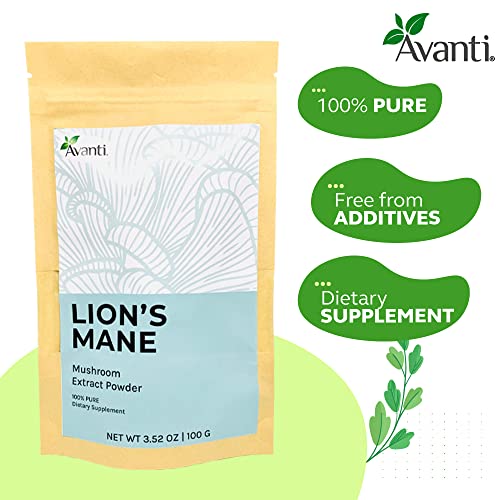 Laboratorio Avanti 100% Lion's Mane Mushroom Extract Powder, 3,52 Oz, Pure, Free Of Additives, 3.52 Ounce #TOP6