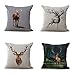 4 pezzi Federa per Cuscino con Cervo Sacro Sogno Sika Cervo Arte Creativa, per casa, Bar, Club, Auto, Letto, Divano, 45 x 45 cm A