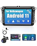 Reproductor multimedia para automóvil: la radio para automóvil Volkswagen admite EQ y sonido de alta fidelidad HiFi, lo que le permite disfrutar de música de mayor calidad y hacer que su conducción sea más cómoda. Con cables USB duales, admite cargar el teléfono o leer datos