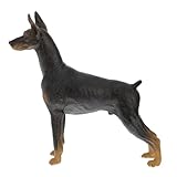 Figura de doberman pinscher - adorno de dobermann con postura vívida, muy decorativo y genial para colocar en varios lugares, figura de juguete de doberman