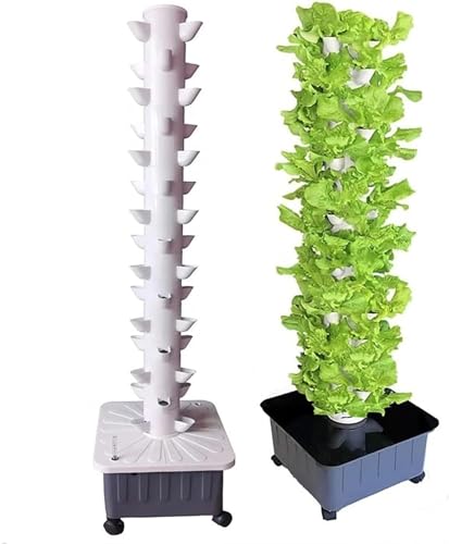 Kit torre idroponica a 15 livelli e 45 fori, kit per orto di erbe aromatiche da interno, sistema di coltivazione idroponica senza terra, sistema di coltivazione verticale acquaponica per frutta