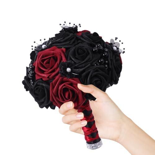 JOYWU Black Gothic Bridesmaid Bouquet