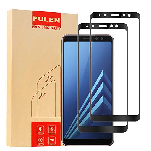 [2-Pack] Pulen Screen Protector for Samsung Galaxy A8+ 2018,HD 0.3MM Slim 9H Tempered Glass [Anti-Scratch] [Bubble Free] Extreme Hardness with Lifetime Replacement Warranty (Black)