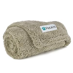 PetAmi Fluffy Waterproof Dog Blanket for Small Medium Dogs, Soft Warm Pet Sherpa Throw Pee Proof Couch Cover, Reversible Cat Puppy Bed Blanket Sofa Protector, Plush Washable Pad (Taupe Camel, 24×32)