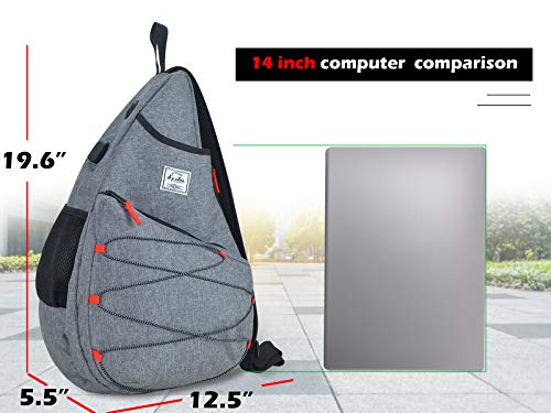 D'yallee Tennis Bag For Men Women, Racquetball Pickleball Paddle Squash Sling Bags Crossbody Sports Backpack Adult With Usb Charge Port (Gray) #TOP3