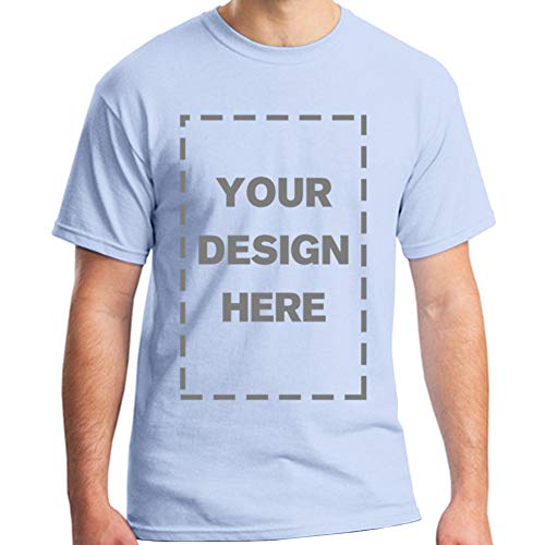 Baranovo Men Custom Add Your Personalized Design Photo Text Name Here Cotton T-Shirt Sky Blue XXL Baranovo Men Custom Add Your Personalized Design Photo Text Name Here Cotton T-Shirt Sky Blue XXL