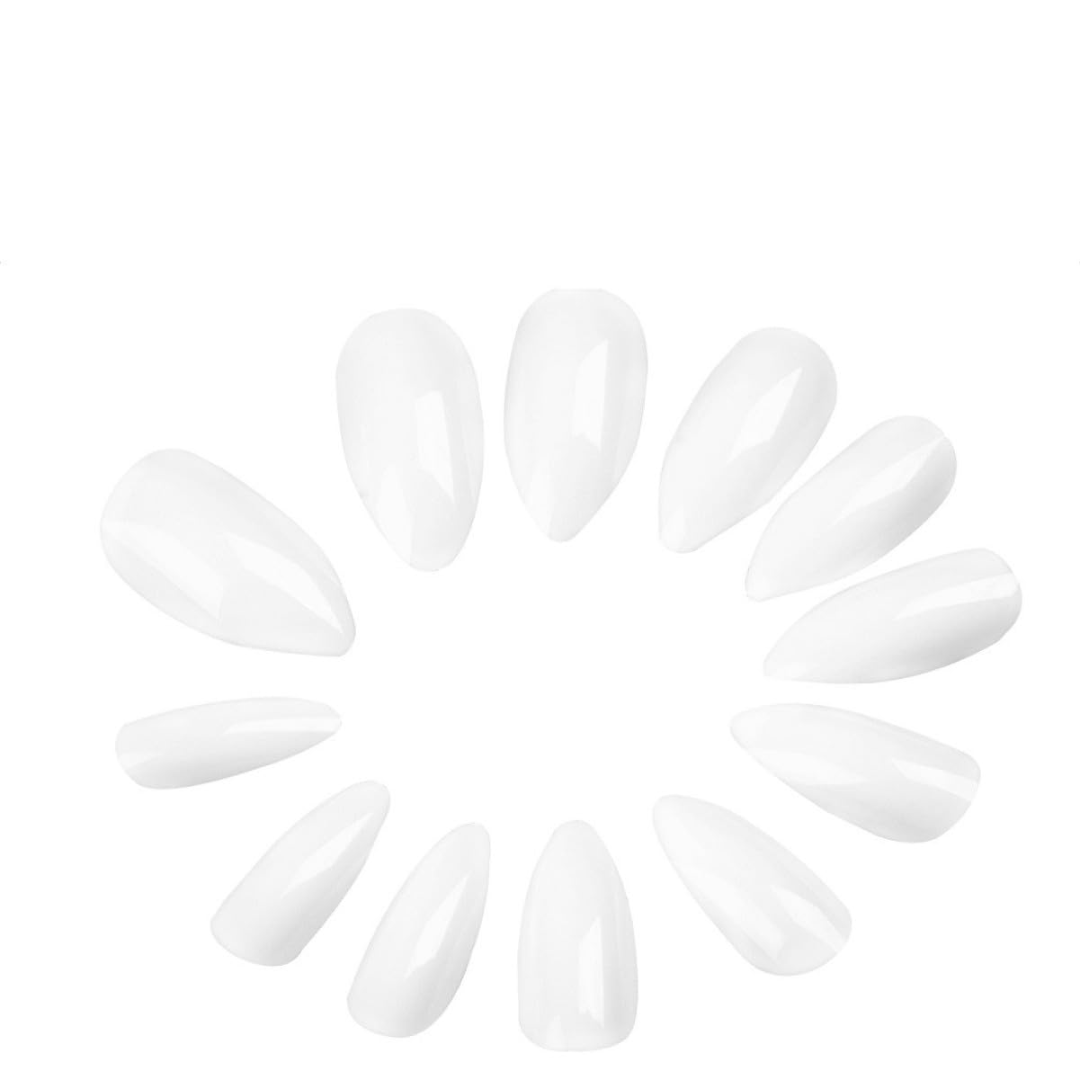 Generic 600pcs White Coffin Nails False Nail Glue Stiletto False Nails +for+women Full Cover Fingernails Manicure Return for Women Water Drop Nails Nail Kit Nail Tips Natural