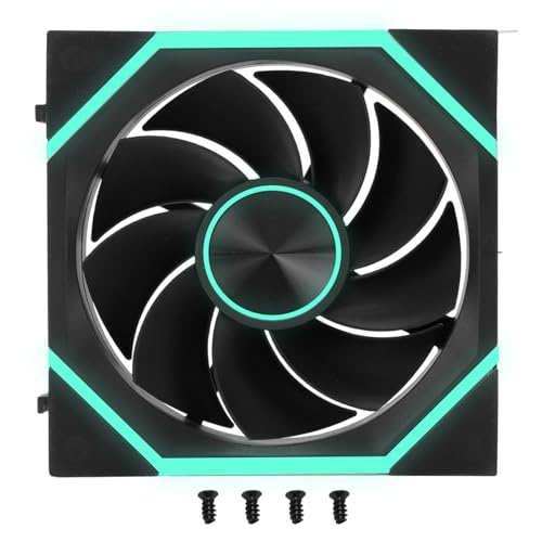 Fabater Ventola di Raffreddamento per Case ARGB, da 800 a 1800 RPM, 120 Mm, Nove Pale, PWM, con Luci LED e Cuscinetti Antivibrazione per Prestazioni di (Ventilatore a flusso d'aria inverso)