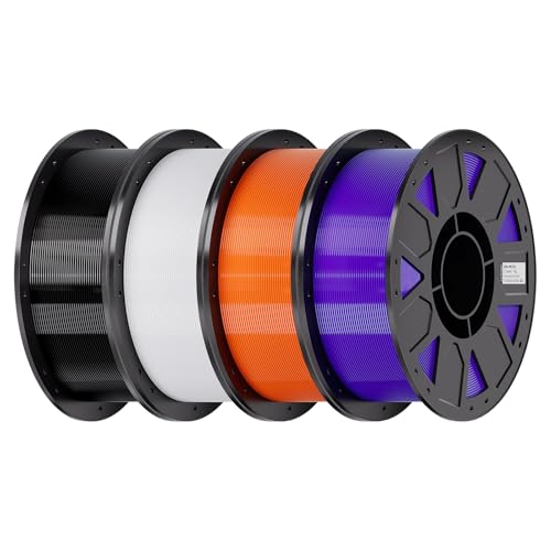 Image of Creality Ender PETG 3D Printer Filament 1.75mm 4KG (8.8lbs), High Precision, Strong Toughness, Odorless, Better Flow, Moistureproof 3D Printing Ender PETG Filament, Black+White+Orange+Purple