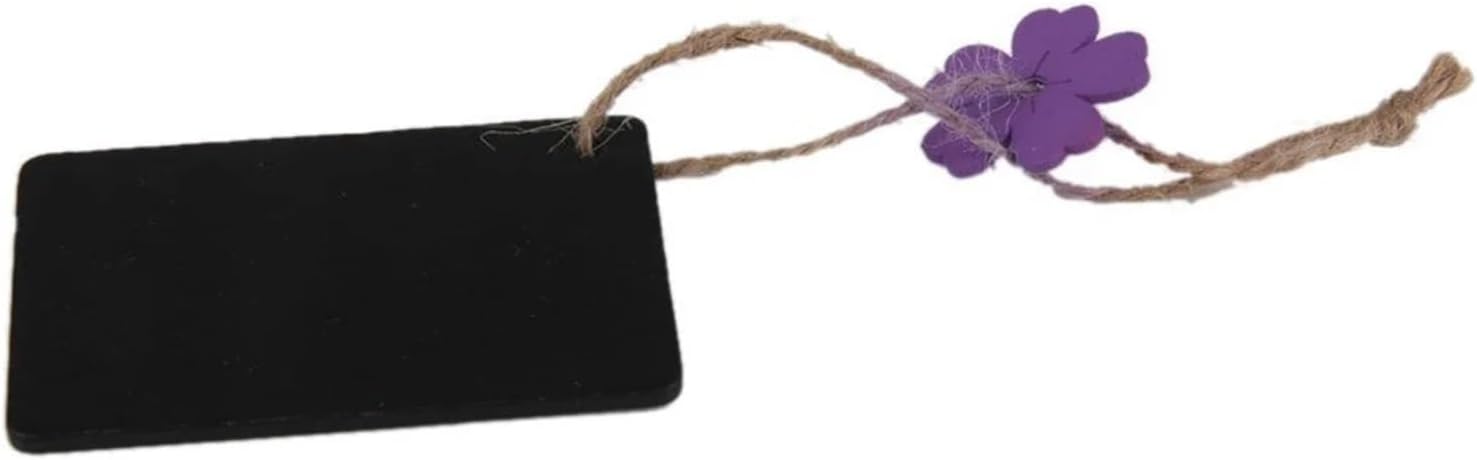 Mini Chalkboard Signs for Chalk Sign 60 Pcs Mini Rectangular Wooden Blackboard Tags Purple Flower Vintage Twine Place Settings Wedding Favors Gift Price Tag