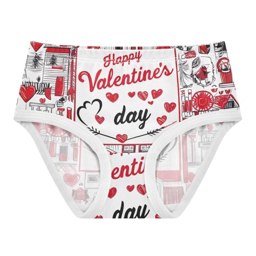Stylish Girls Underwear Toddlers 2t Cotton Girl Panties Cute Happy Valentine's Day Undies Kids Briefs