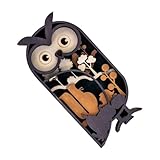 Holzstatue, Eulen-Skulptur, mehrschichtige Statue, handgefertigt, Holzkunst, kompaktes Regal-Dekor für Wohnzimmer und Arbeitsbereiche, Minimalisten, Holzhandwerk