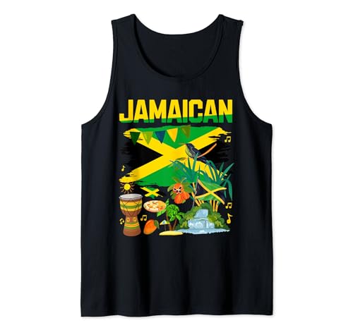 Ideas de traje de bandera de Jamaica para hombres y bandera de Jamaica novedosa Camiseta sin Mangas