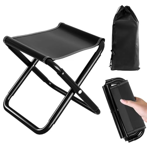 YushengTai Campinghocker Faltbar, 30cm Tragbar Klapphocker Faltbar 150 kg mit Tragetasche, Verdickter Kohlenstoffstahlrohr Camping Hocker Faltbar für Angeln, Gartenarbeit und Strand