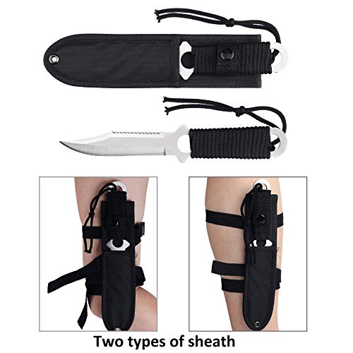 aiGear Dive Knife for Scuba Diving with Leg Strap Sheath Stainless Steel Blade Knife with Nylon Rope Handle Hiking Camping Hunting Fishing Indoor Outdoor(DK002) - Thumbnail 5