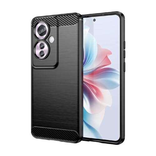 Funda OPPO Reno 11 F 5G: Protección y Estilo para tu Nuevo Teléfono Móvil Datree Funda para OPPO Reno11 F 5G / Reno 11F 5G/Reno 11 F, TPU Suave + Fibra de Carbono Flexible Carcasa Grado Militar a Prueba de Golpes Case Cover, (Negro)