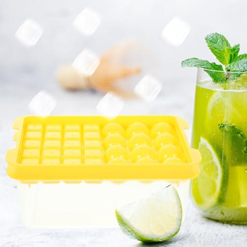 Molde de silicona para bolas de hielo amarillo 2 piezas miniatura 6