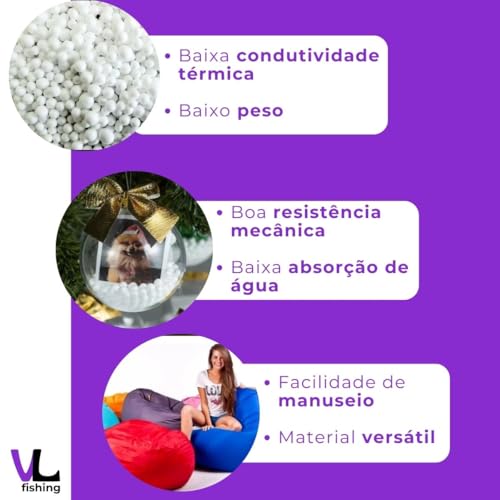 60 Litros - Isopor Perola Bolinha Artesanato Enchimento Embalagem Caixa Slime Eps Proteçao