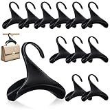 Hiitytin Bag Hanger, 12 Pcs Black Purse Hangers for Closet, Handbag Hangers for Closet, Handbag Organizer Hooks, Bag Organizer Hanging Hooks for Backpacks Satchels Tote Bag Home Storage (Black)