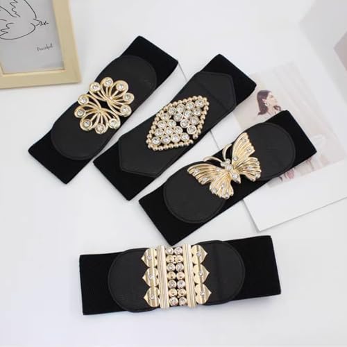 Metal Buckle Elastic Waist Seal Wide Belt Versatile Stylish Waist Trainer Belt for Decorate Skirts Coats2