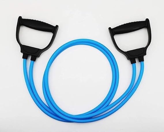 Eagle Enterprise Double Toning Resistance Tube Heavy Quality Pull Rope Elastic Rubber Exercise Band for Stretching, Workout, Home Gym and Toning with Heavy Quality Grip D Shaped Handles