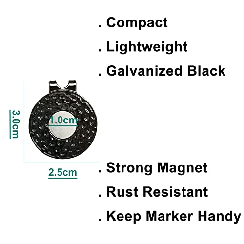 Eshan Magnetic Golf Hat Clips Ball Marker Holders (4 Pack, Galvanizde Black) For Golf Gloves Hats Bags Caps Visor Belt #TOP1