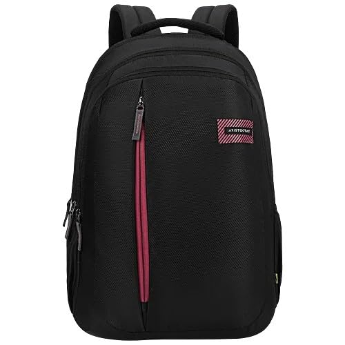Image of Aristocrat Vortex Laptop Backpack 25L | 4 Compartments with Quick-Access Front Pocket | Padded Shoulder Straps & Side Bottle Holders | Trolley Sleeve | Office & Travel Backpack for Men & Women