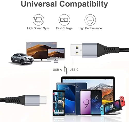 Type C Charger Cable Fast Charging USB A to USB C Long Cable