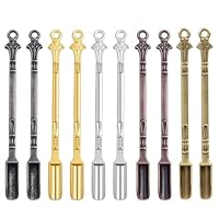 10-Teiliges Set aus Mini-Nasopharynxlöffeln, Medizinlöffeln aus Metall, Laborprobenlöffeln, Mini-Messlöffeln, Mini-Medizinlöffeln zum Abfüllen von Salz und Gewürzen in Fläschchen (5 Farben)