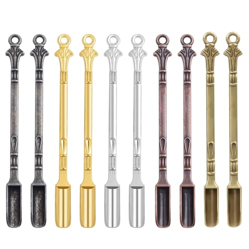 10 Paquete Mini Cuchara Nasofaríngea De Metal Para Medicamentos Y Muestreo De Laboratorio, Medidora Para Sal Y Especias En Viales 5 Colores