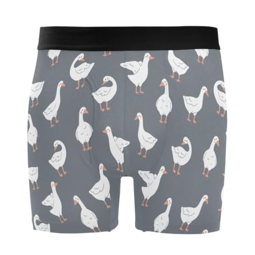 Meocouoe Men's Boxer Briefs Cartoon Goose Underwear, XL