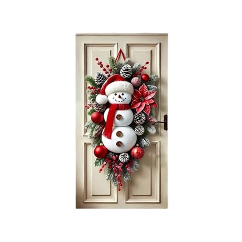 Genérico Adorno navideño Personalizado para Puerta, decoración para Fiestas navideñas, muñeco de Nieve, Disponible para Bodas, Fiestas y festividades.