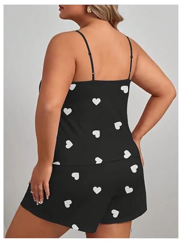 Image of SOLY HUX Women's Plus Size Pajama Set Cute Cartoon Print Sleepwear Cami Top and Shorts Loungewear