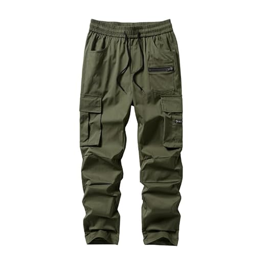 Elegancity Hombre Pantalon Cargo Color Sólido Chino Pantalones Jogger Cargo Pants Elastico Hombre con Varios Bolsillos XS-XXL