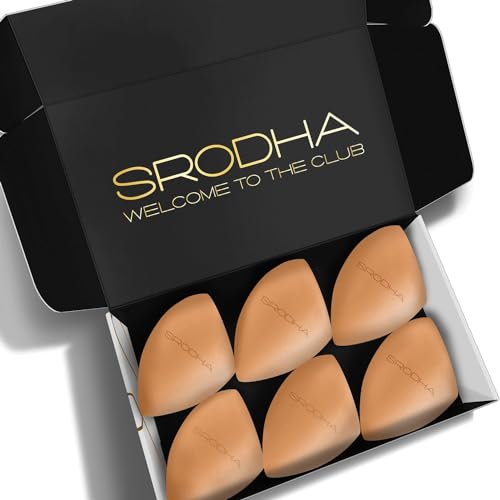 SRODHA Beauty Make Up Sponges Set, Tapered Nude, 1 count (Pack of 6) - Image 2