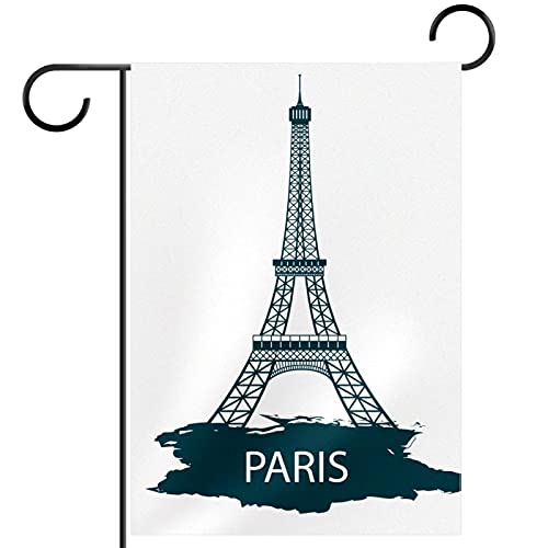 Drapeau de jardin Tour Eiffel extérieur décoration cour polyester 30x45cm