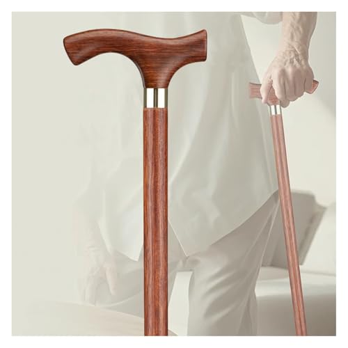 Bastón de madera para ancianos, diseño ligero con mango de agarre cómodo, ayuda de movilidad portátil para hombres y mujeres