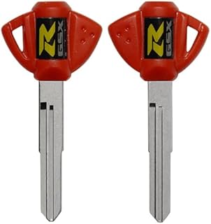 2X Motorcycle Key Replacement Blank Keychain Uncut Blade for SUZUKI GSXR 600 750 1000 GSX125 150 250 400 GSX1300 B-IKING HAYABUSA 1400 GSF 650 GSXS950 GSR250 GW250 400 SFV650 SV650 SV1000 TL1000, Red, Red, 2Packs
