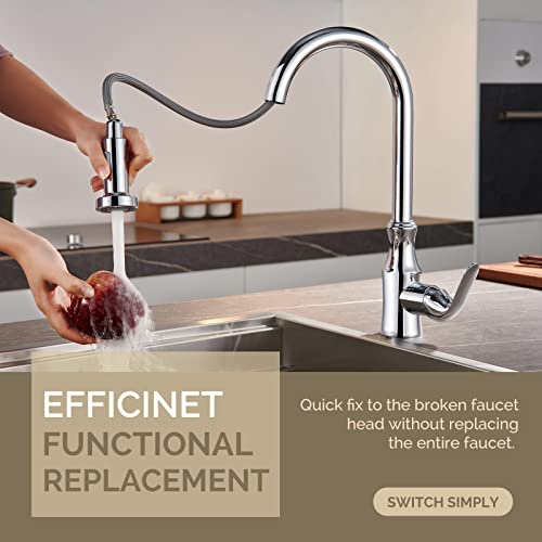 Faucet Head Replacement Chrome, Angle Simple Kitchen Sink Faucet Sprayer, Pull Down Hose Spray Head, Stream And Spray Mode, Male Threads #TOP5