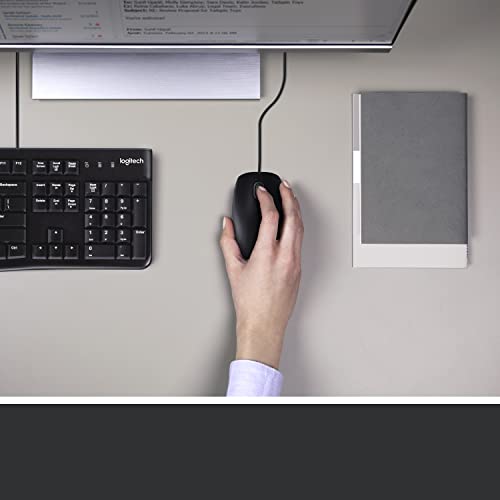 Logitech MK120 Bedraad Toetsenbord- en Muiscombinatie voor Windows, Optische Muis met Snoer, Toetsenbord van Volledig Formaat, USB Plug-and-Play, PC, Laptop, US International QWERTY indeling - Zwart - Afbeelding 3