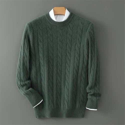 Men's Winter Thick Pure Cashmere Knit Round Neck Sweater2