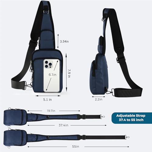 Image of Sling Bag, Crossbody Bag with Zipper Lock, RFID & Water Resistant for Women and Men Small Chest Bag for Travel Casual