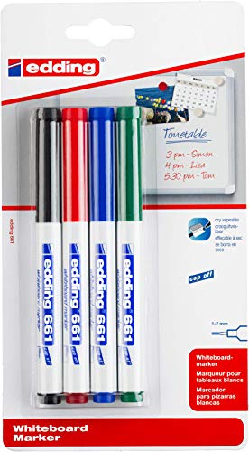 Edding 4 – 661 – 4-1999 Blister de 4 rotuladores para pizarra blanca